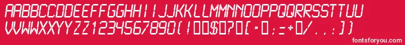 Lcdmn Font – White Fonts on Red Background