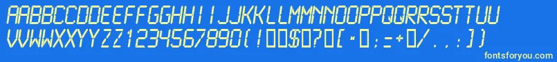 Lcdmn-fontti – keltaiset fontit sinisellä taustalla