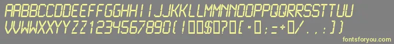 フォントLcdmn – 黄色のフォント、灰色の背景