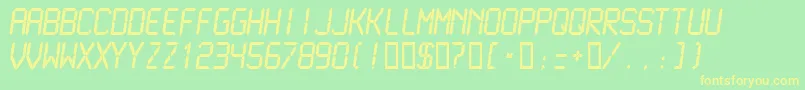 Lcdmn-Schriftart – Gelbe Schriften auf grünem Hintergrund