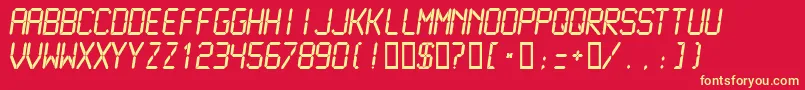Lcdmn-fontti – keltaiset fontit punaisella taustalla