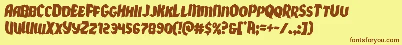 Xmasxpressrotate2 Font – Brown Fonts on Yellow Background