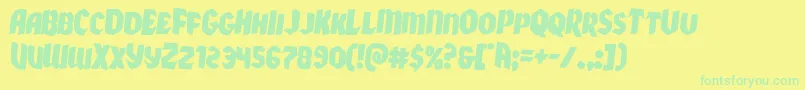 Xmasxpressrotate2 Font – Green Fonts on Yellow Background