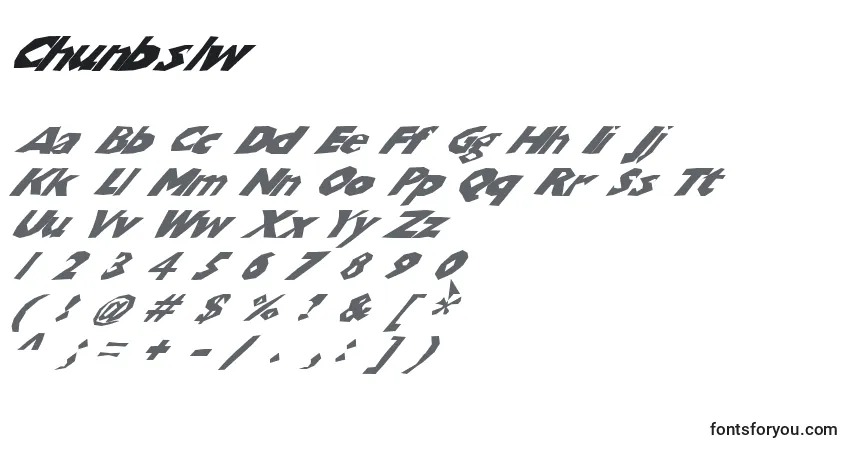 A fonte Chunbslw – alfabeto, números, caracteres especiais