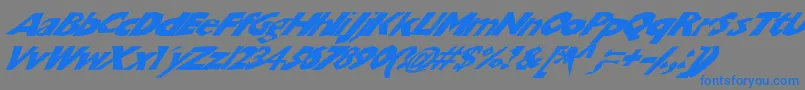 フォントChunbslw – 灰色の背景に青い文字