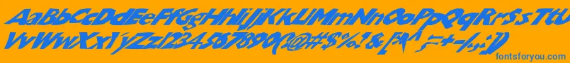 Chunbslw Font – Blue Fonts on Orange Background