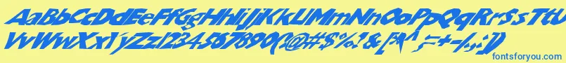 Chunbslw Font – Blue Fonts on Yellow Background