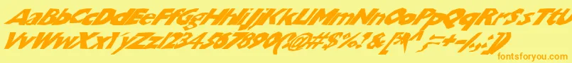 Chunbslw Font – Orange Fonts on Yellow Background