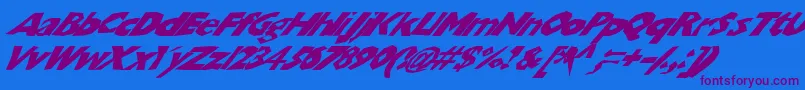 Chunbslw Font – Purple Fonts on Blue Background