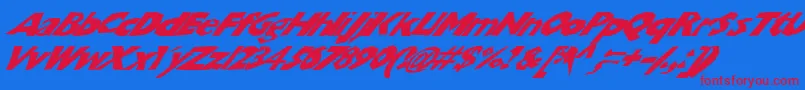 Chunbslw Font – Red Fonts on Blue Background