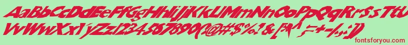 Chunbslw Font – Red Fonts on Green Background