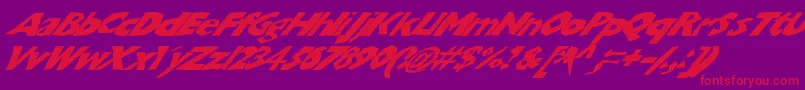 Chunbslw Font – Red Fonts on Purple Background