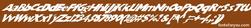 フォントChunbslw – 茶色の背景に白い文字
