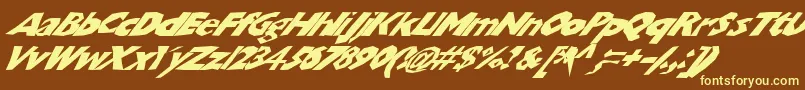 Chunbslw Font – Yellow Fonts on Brown Background