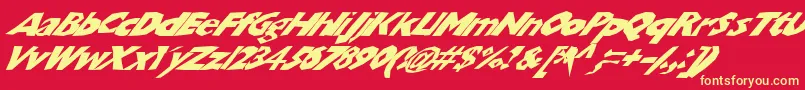 Chunbslw Font – Yellow Fonts on Red Background