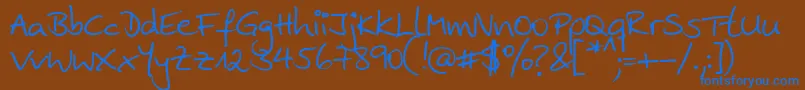 Ankehand Font – Blue Fonts on Brown Background