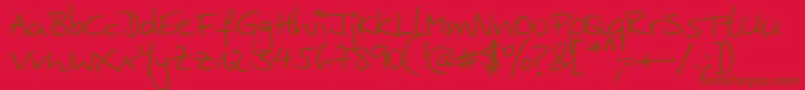 Ankehand Font – Brown Fonts on Red Background