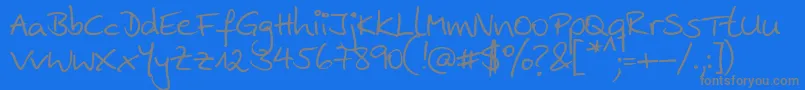 Ankehand-Schriftart – Graue Schriften auf blauem Hintergrund