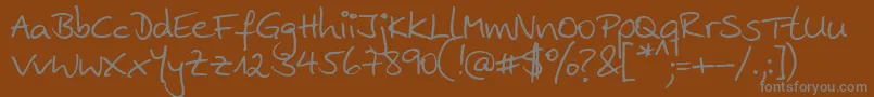 Ankehand Font – Gray Fonts on Brown Background
