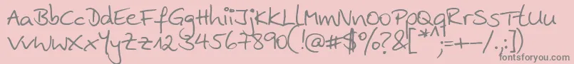 フォントAnkehand – ピンクの背景に灰色の文字