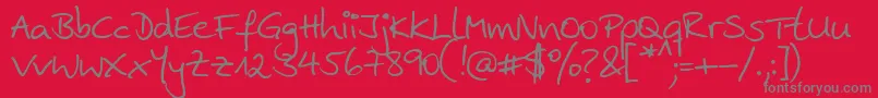 Ankehand Font – Gray Fonts on Red Background