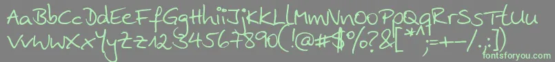 Ankehand Font – Green Fonts on Gray Background
