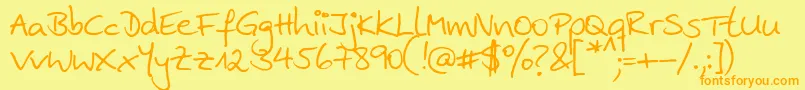 Ankehand Font – Orange Fonts on Yellow Background