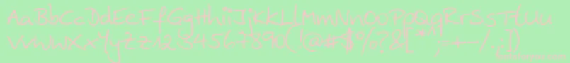 Ankehand Font – Pink Fonts on Green Background