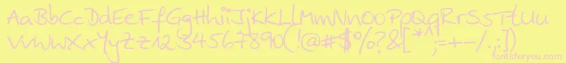 Ankehand Font – Pink Fonts on Yellow Background