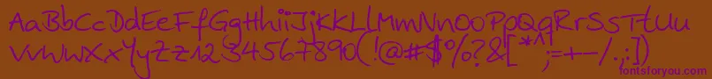Ankehand Font – Purple Fonts on Brown Background
