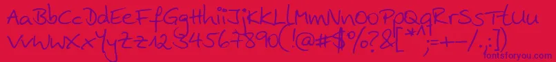 Шрифт Ankehand – фиолетовые шрифты на красном фоне
