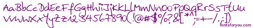 Ankehand Font – Purple Fonts on White Background