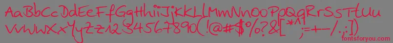 Weitere Informationen zur Ankehand-Schriftart Ankehand-Schriftart – Rote Schriften auf grauem Hintergrund