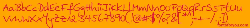 Ankehand Font – Red Fonts on Orange Background