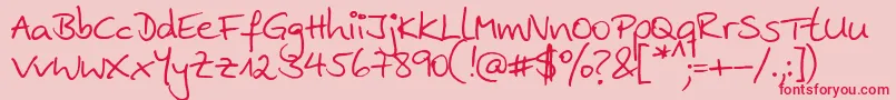 Ankehand Font – Red Fonts on Pink Background