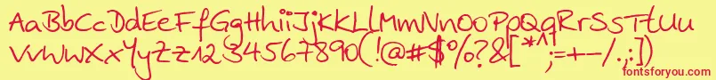 Ankehand Font – Red Fonts on Yellow Background