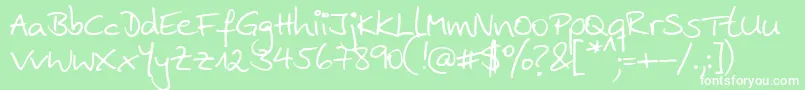 Ankehand Font – White Fonts on Green Background