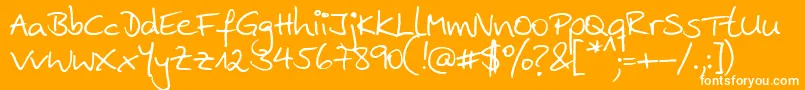 Ankehand Font – White Fonts on Orange Background