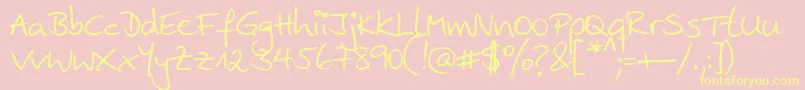 Ankehand Font – Yellow Fonts on Pink Background