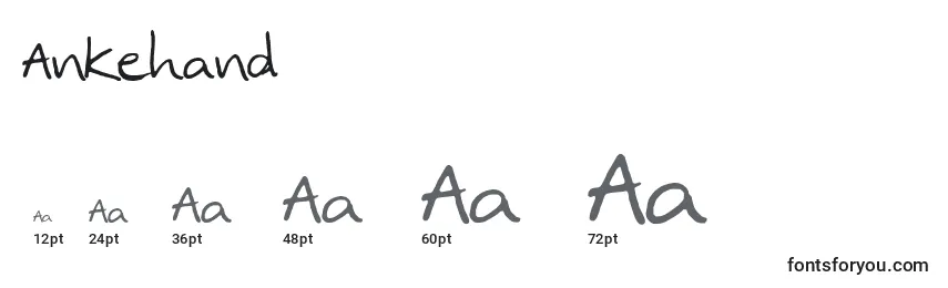 Ankehand Font Sizes
