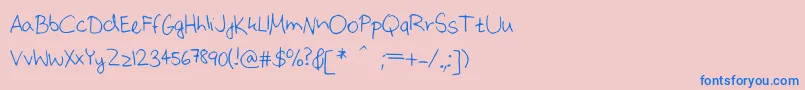 Więcej informacji o czcionce Jannafont Czcionka Jannafont – niebieskie czcionki na różowym tle