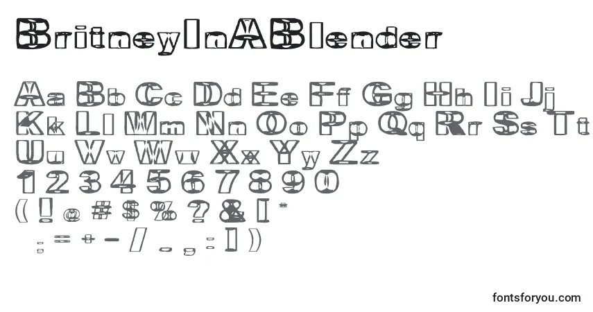 Czcionka BritneyInABlender – alfabet, cyfry, specjalne znaki