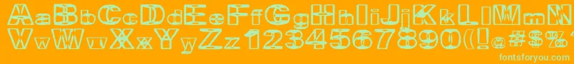 BritneyInABlender-Schriftart – Grüne Schriften auf orangefarbenem Hintergrund