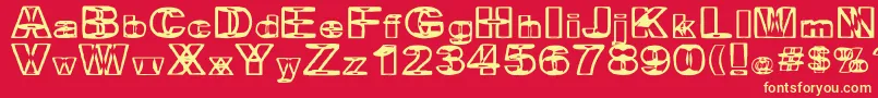 BritneyInABlender Font – Yellow Fonts on Red Background