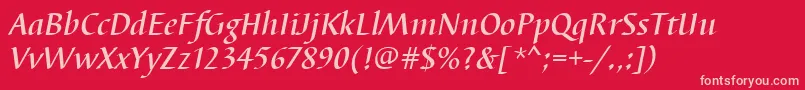 fuente BarbedortmedItalic – Fuentes Rosadas Sobre Fondo Rojo