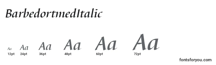 BarbedortmedItalic Font Sizes