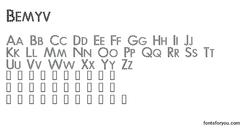 Bemyv-fontti – aakkoset, numerot, erikoismerkit