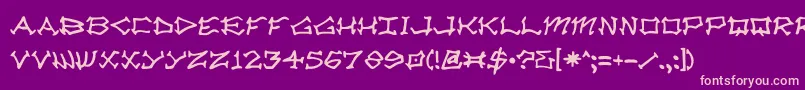 Radzad-fontti – vaaleanpunaiset fontit violetilla taustalla