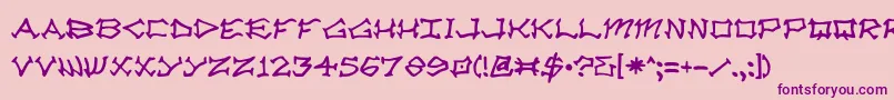 Radzad-Schriftart – Violette Schriften auf rosa Hintergrund