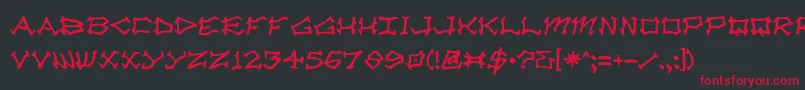 Radzad Font – Red Fonts on Black Background